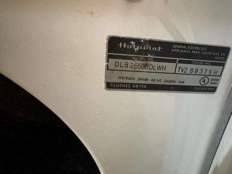 Hotpoint Heavy Duty Clothes Dryer - Model DLB 2650BDLWH