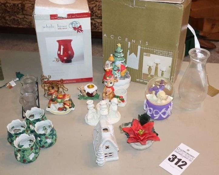 Variety of Christmas candle, Holders, and Decorative Items (2 in box)