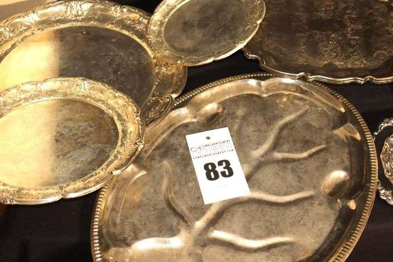 Variety of Silver Plate Serving Trays