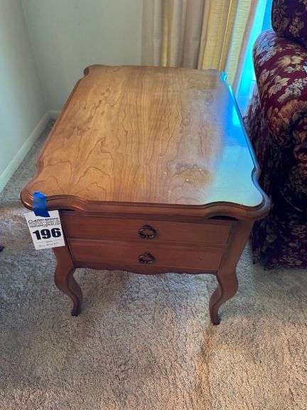 Small Wood End Table with Drawers