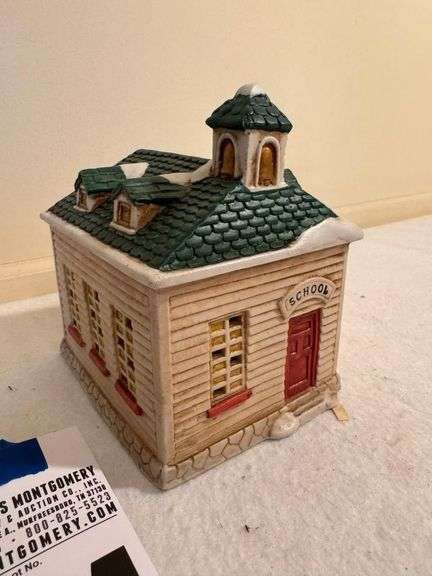 Ceramic Schoolhouse Figurine
