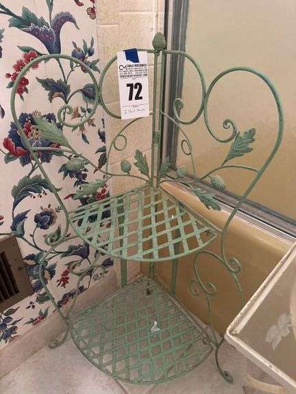 Metal Plant Stand and Small Glass Top Table