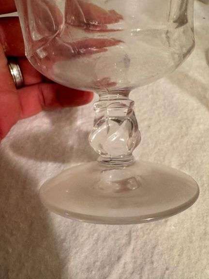 Pressed Glass Dessert Set - Footed Bowls and Creamers