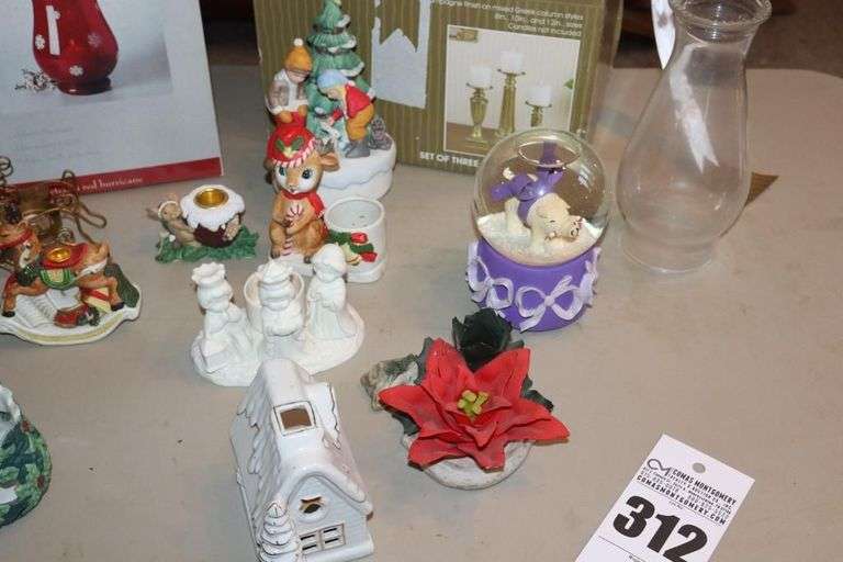 Variety of Christmas candle, Holders, and Decorative Items (2 in box)