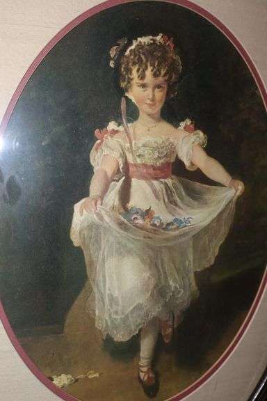 Oval Framed  Vintage Style Print - Young Girl - Thomas Lawrence   23"x17"x5"