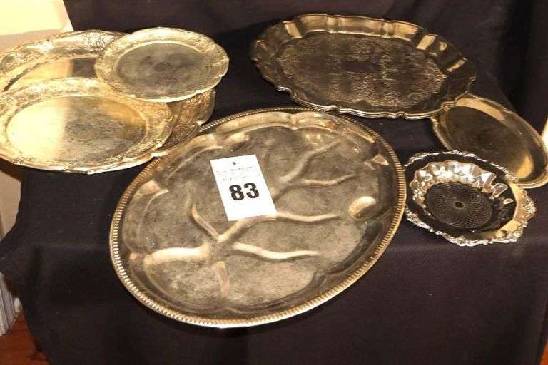 Variety of Silver Plate Serving Trays