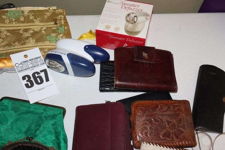 Variety of Items: Ladies Evening Bags, Gloves, Wallets, Defuzzers, Handkerchiefs, Variety of Glasses, Lipstick Holders etc.