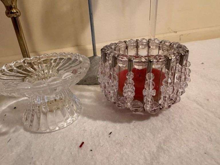Assorted Decorative Candle Holders - Crystal, Metal, and Glass