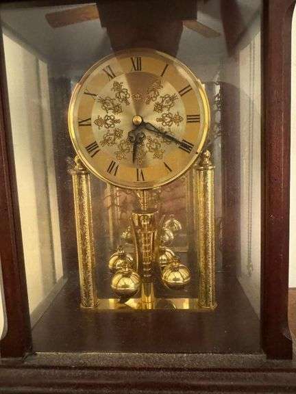 West Germany Anniversary Clock with Glass Case