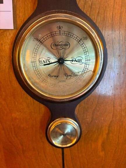 Wall Hanging Barometer and Thermometer
