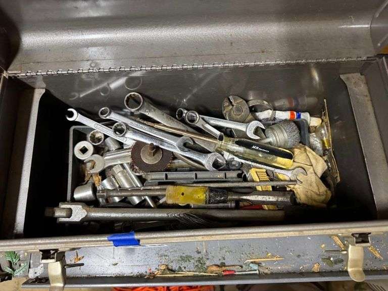 Craftsman Metal Toolbox with Assorted Tools