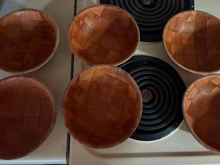 Lot of 6 Woven Style Bowls and 4 Oven Proof USA Brown Bowls
