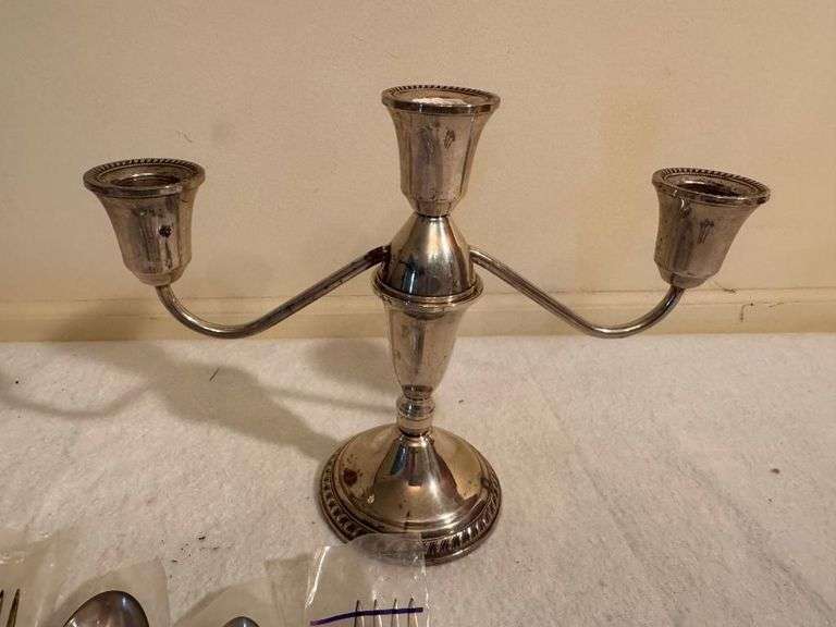 Sterling Silver Candelabra and Assorted Silverware