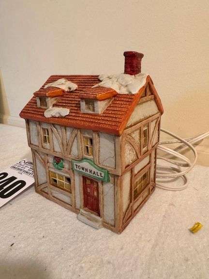 Ceramic Light Up Town Hall Christmas Village House