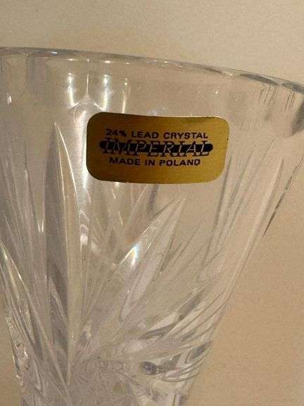 Two Piece Crystal Vase and Bud Vase Set