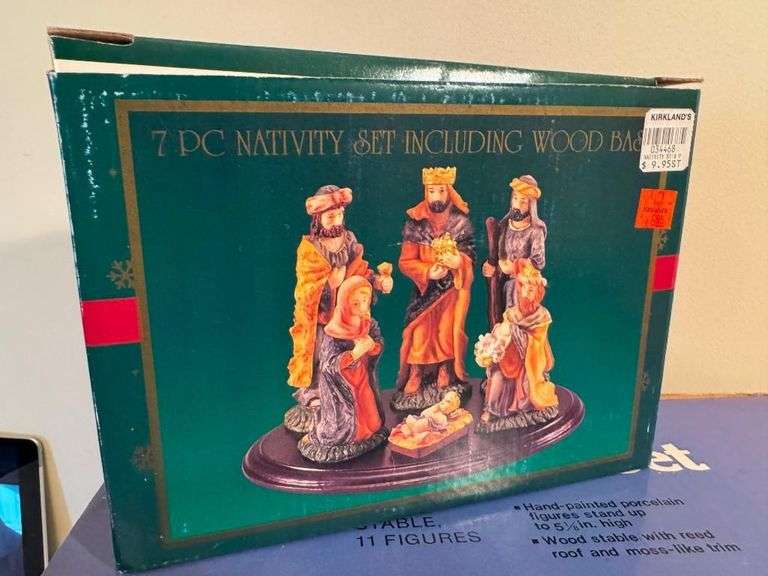 Three Nativity Sets: Sears, Kirkland's, and Mistletoe Mountain