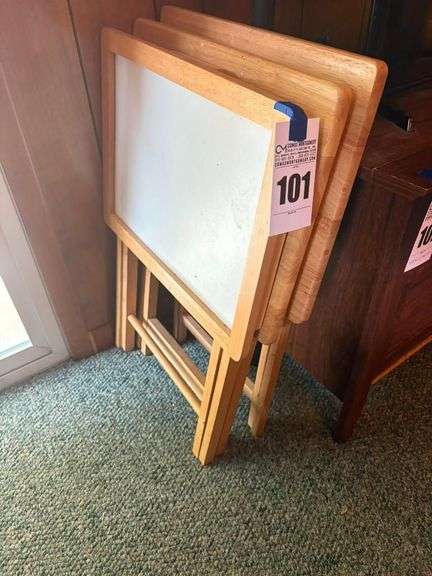 Set of Three Wooden TV Tray Tables
