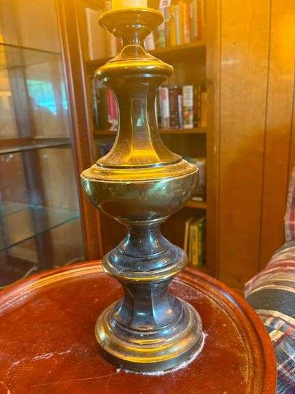 Vintage Style Brass Table Lamp with Large Shade