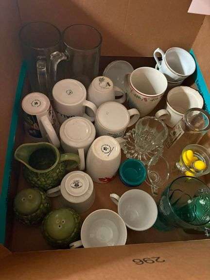 Mixed Lot of Mugs, Glasses, and some Salt & Pepper Shakers
