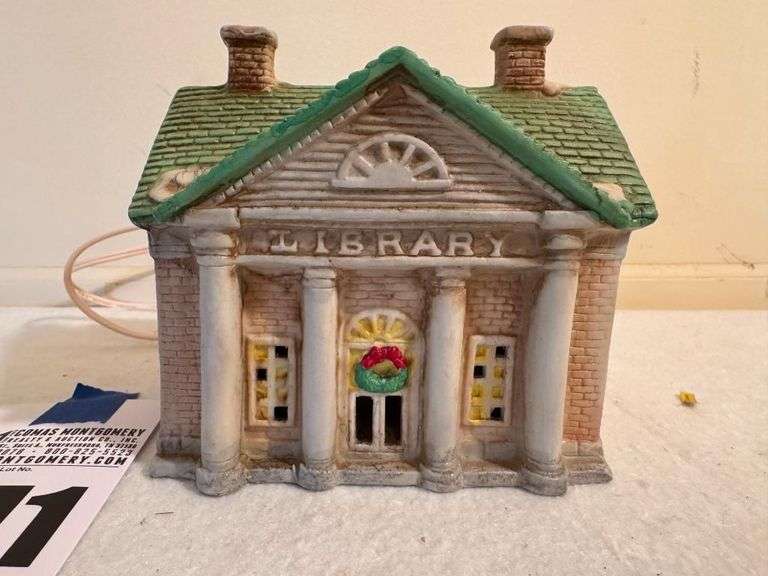Ceramic Lighted Library House