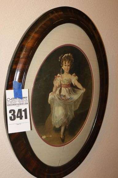 Oval Framed  Vintage Style Print - Young Girl - Thomas Lawrence   23"x17"x5"