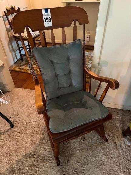 Wood Rocking Chair with Padded Seat