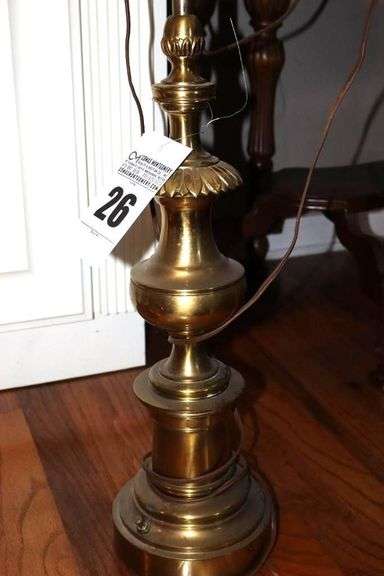 Brass Table Lamp with shade   40"x16"                        **Matching style Lot #27