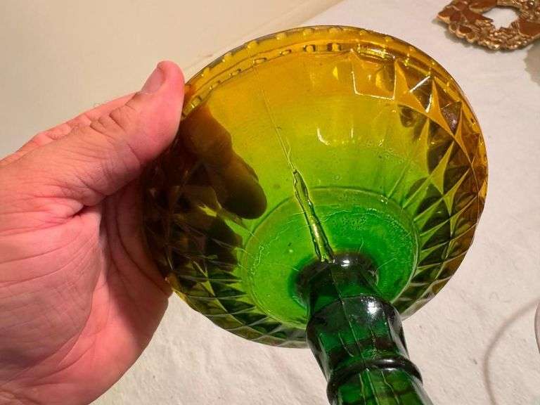 Assorted Green Glass Bowls