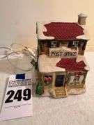 Illuminated Post Office Christmas Village Decoration