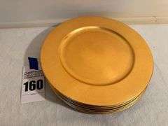 Set of 8 Florentine Metallic Gold Leaf Charger Plates