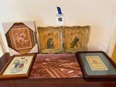 Variety of Framed Art Prints and Needlepoint Pictures