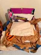 Sewing Lot with Patterns, Threads, and Malden Photo Collage