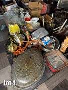 Salvage Lot- Misc. Items Including- Glassware, Furniture, Clothe Rack, Window, Jumper Cables, Etc. (BUYER RESPONSIBLE FOR REMOVAL)