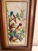 Three Framed Prints: Landscape, Birds and Butterfly