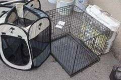Folding Dog Kennel (20"x18"x23"), Dog Play screen & Bow Target