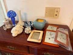 Assorted Decorative Glassware and Picture Frames - Includes Irice Perfume Burner