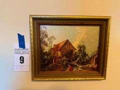 Framed Print of a Watermill Landscape