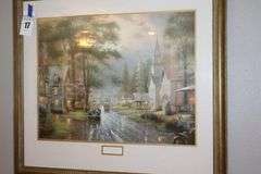 Framed and Matted Wall Art Signed and Numbered by Thomas Kincade 2286/2850 - from series "Hometown Memories - III"    36"x40"