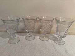 Lot of Clear Glass Footed Dessert Cups or Goblets - Box of Approx. 20