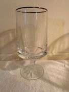 Set of 8 Fostoria Stemmed Water Glasses with Silver Trim