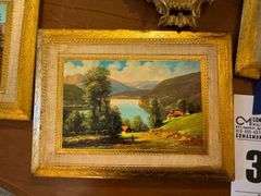 Collection of Framed Art and Gilt Mirror
