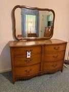 Bassett Furniture Wood Dresser with Mirror