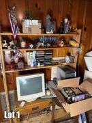 Salvage Lot- Misc. Items Including- Computer, Monitor, Lamps, Shelving, Etc. (BUYER RESPONSIBLE FOR REMOVAL)