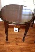Wood Queen Anne Style End Table with drawer  21.5"x24"x27"                          **Matches Lot #15