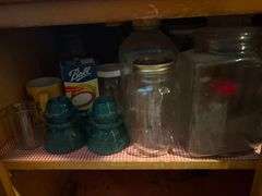 Collection of Jars, Insulators, and Canning Supplies