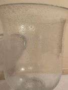 Large Clear Glass Vase with Bubble Design