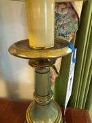 Green and Brass Table Lamp