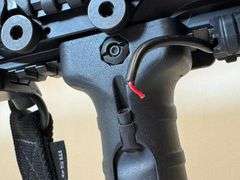 Heckler & Koch MR 762 A1 Semi-Automatic Rifle with Weaver scope, bipod, and sling.