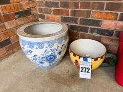 Assorted Home and Garden Items: Cooler and Planters