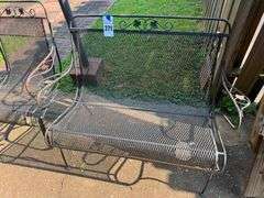 Metal Outdoor Patio Set: Chair and Bench